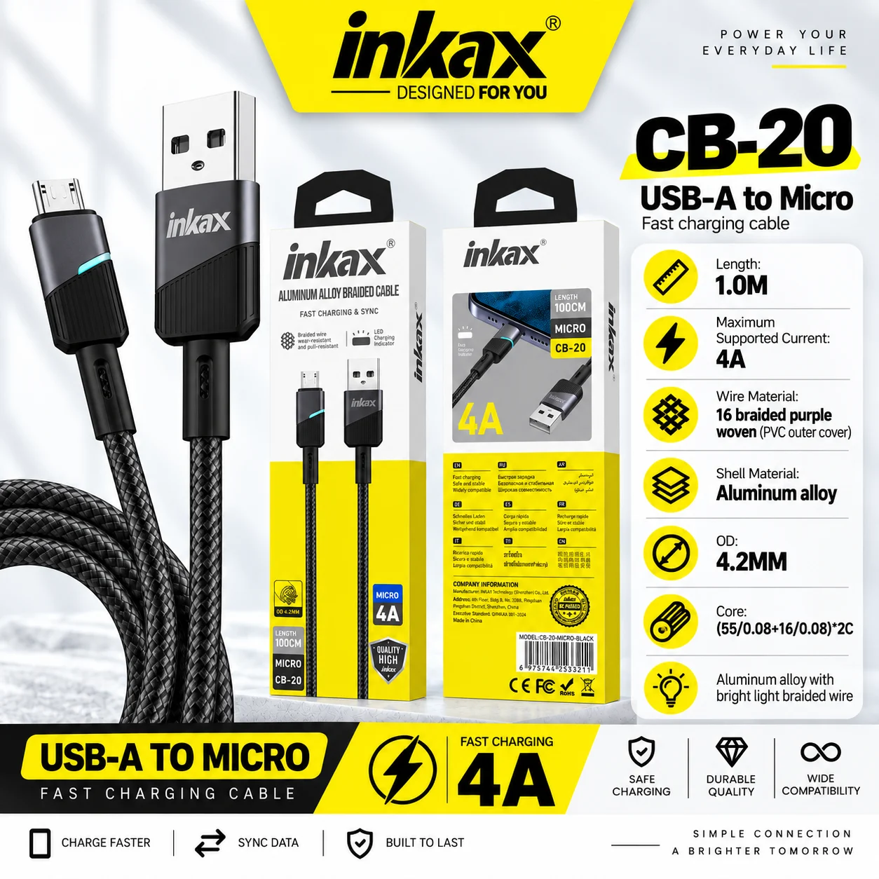 CB-20 Micro Charging & Data Cable